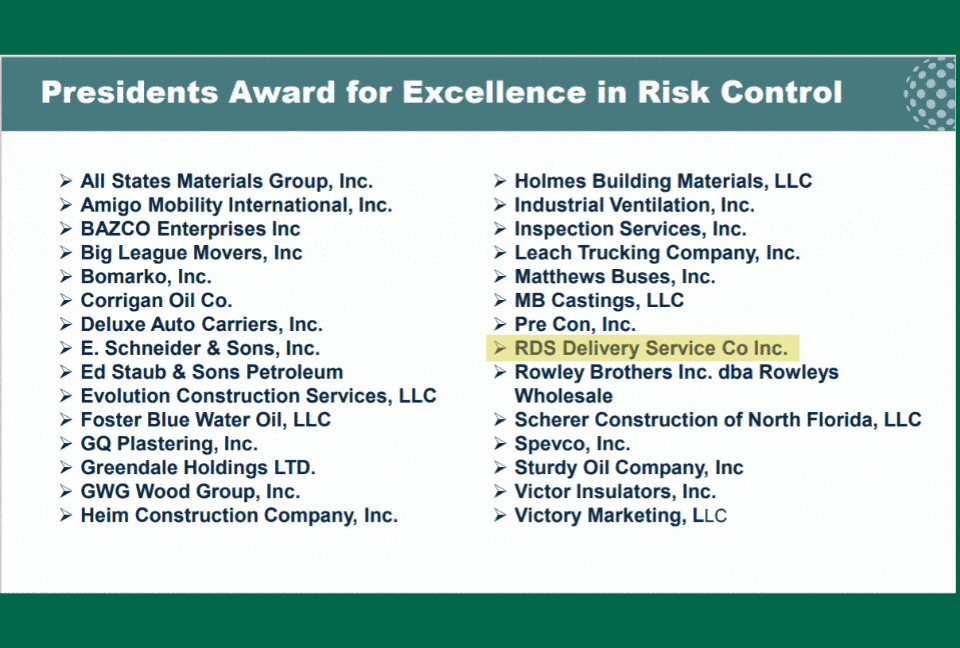 RDS receiving President's Award